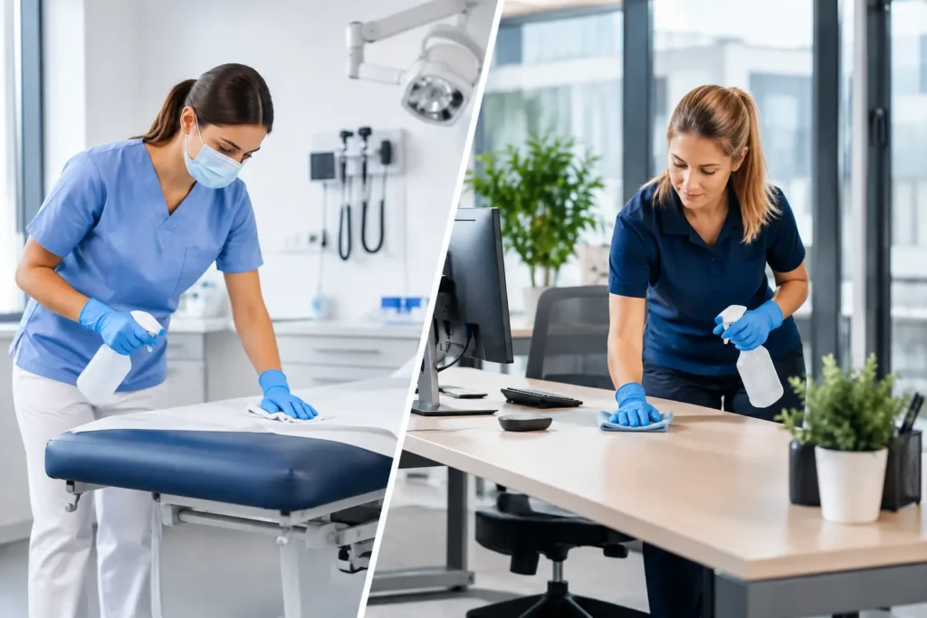 Praxisreinigung vs. Büroreinigung: Hygienestandards
