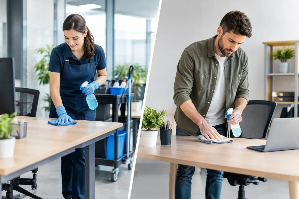 Reinigungsservice oder Eigenreinigung im Büro?