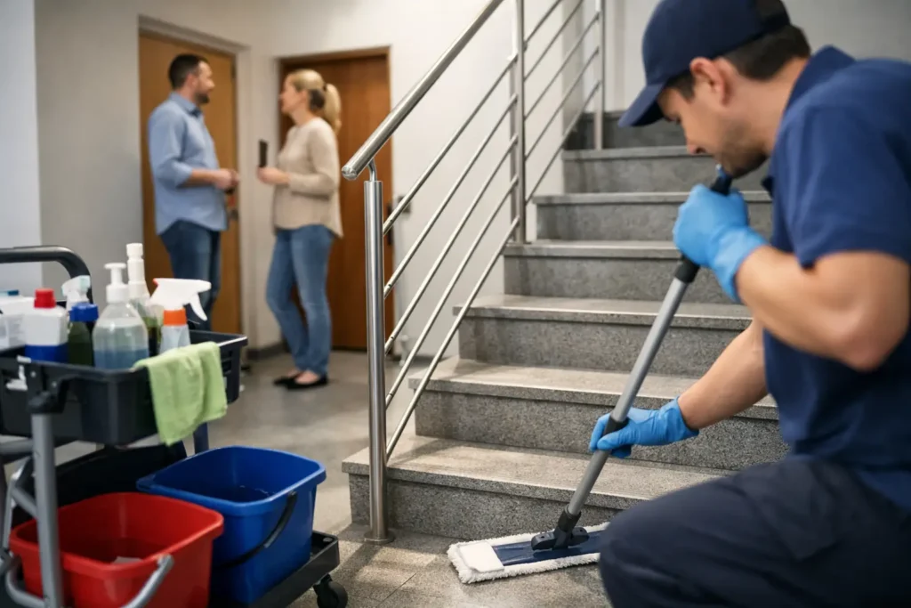 Wer übernimmt Treppenhausreinigung im Mehrfamilienhaus?